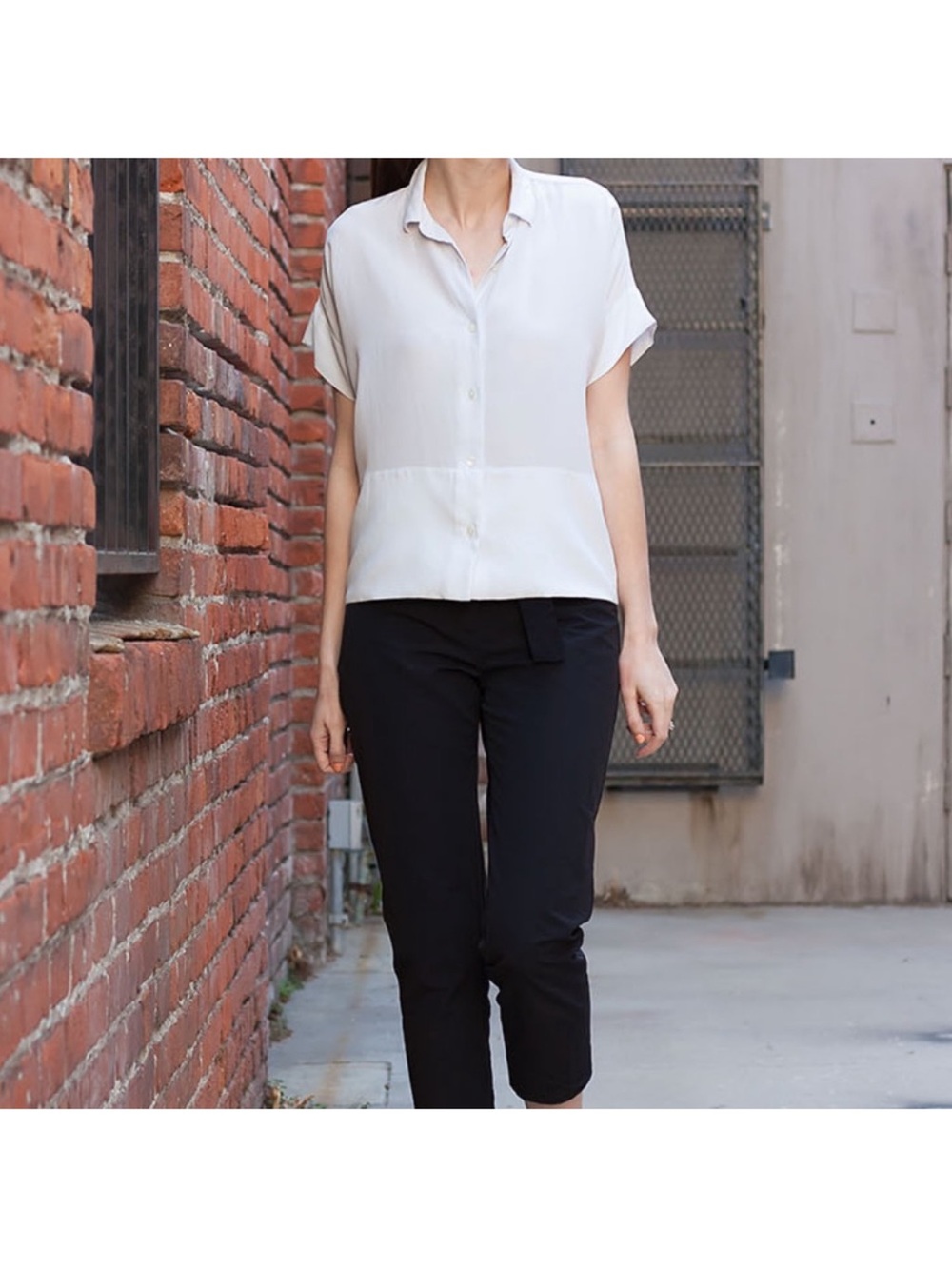 Everlane silk boxy top